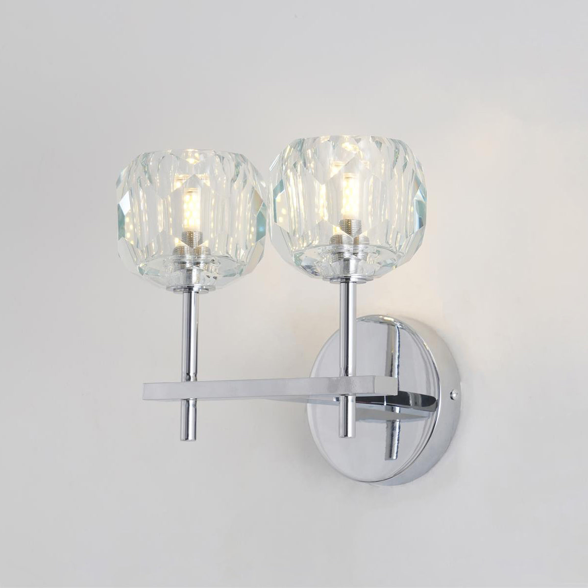 Kristallwandleuchte | Moderne Wandlampe mit Chromoberfläche 23