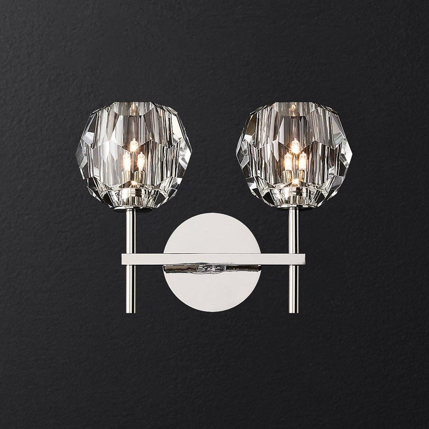 Kristallwandleuchte | Moderne Wandlampe mit Chromoberfläche 25