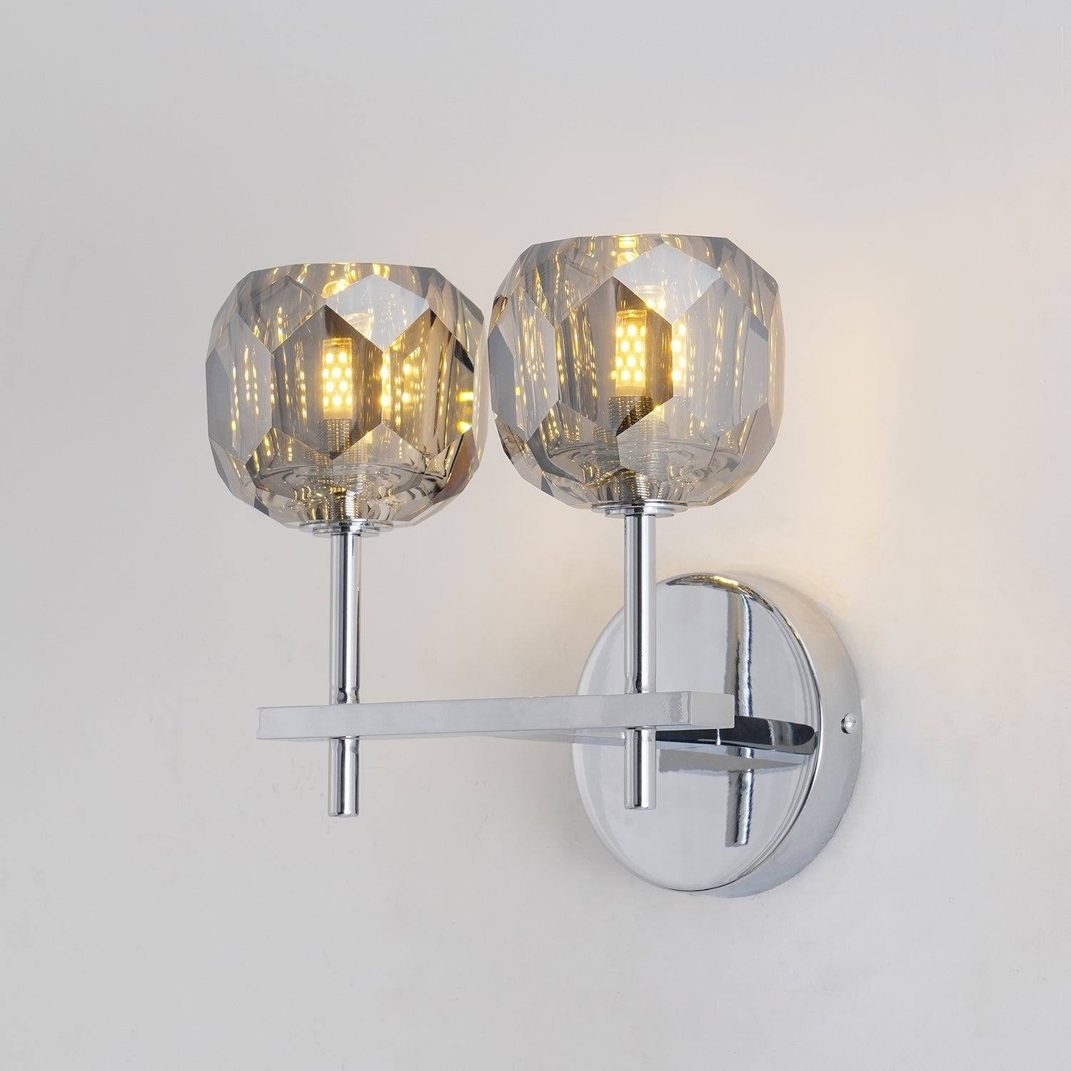 Kristallwandleuchte | Moderne Wandlampe mit Chromoberfläche 33