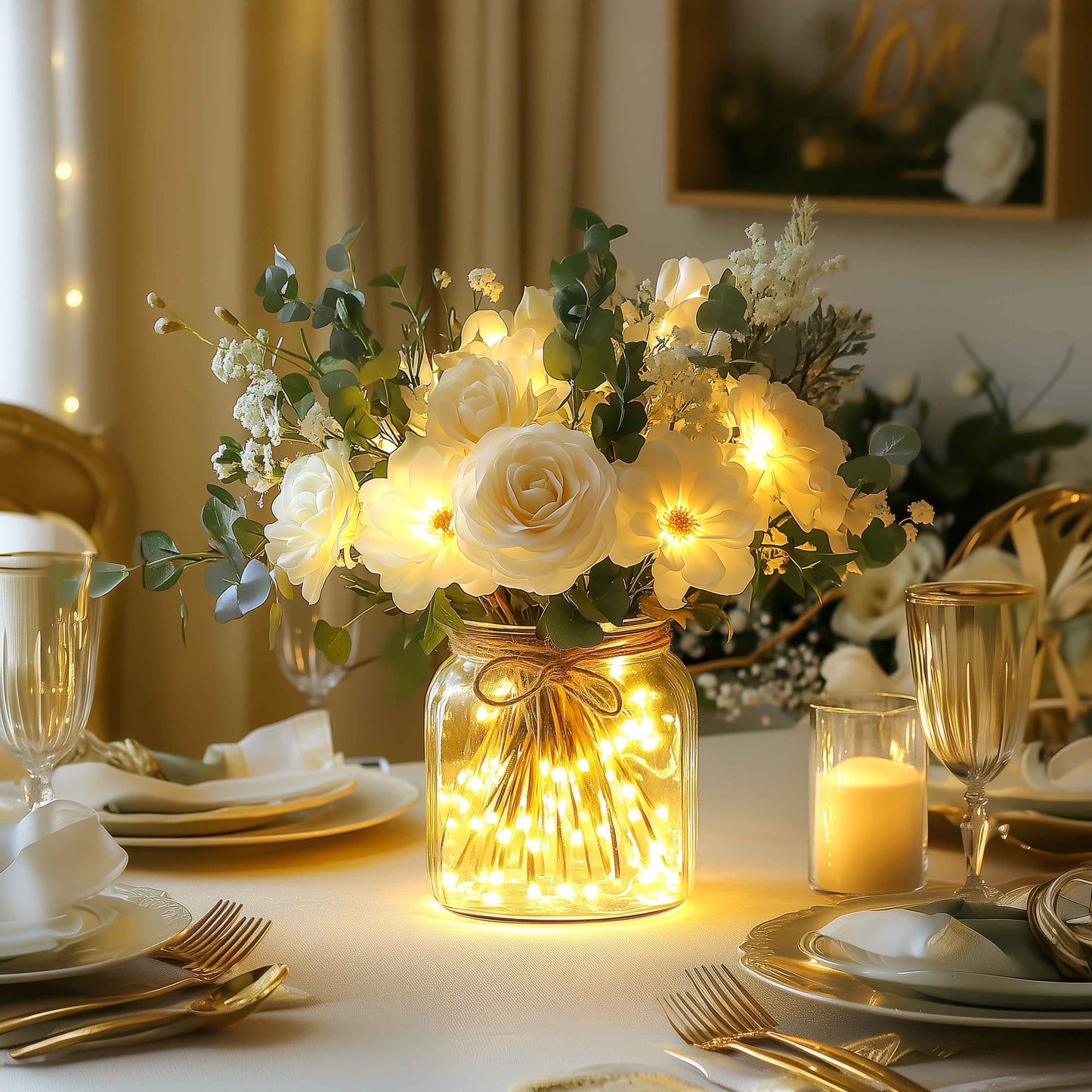 Leuchtender Blütenstrauß | LED Blumenarrangement 1