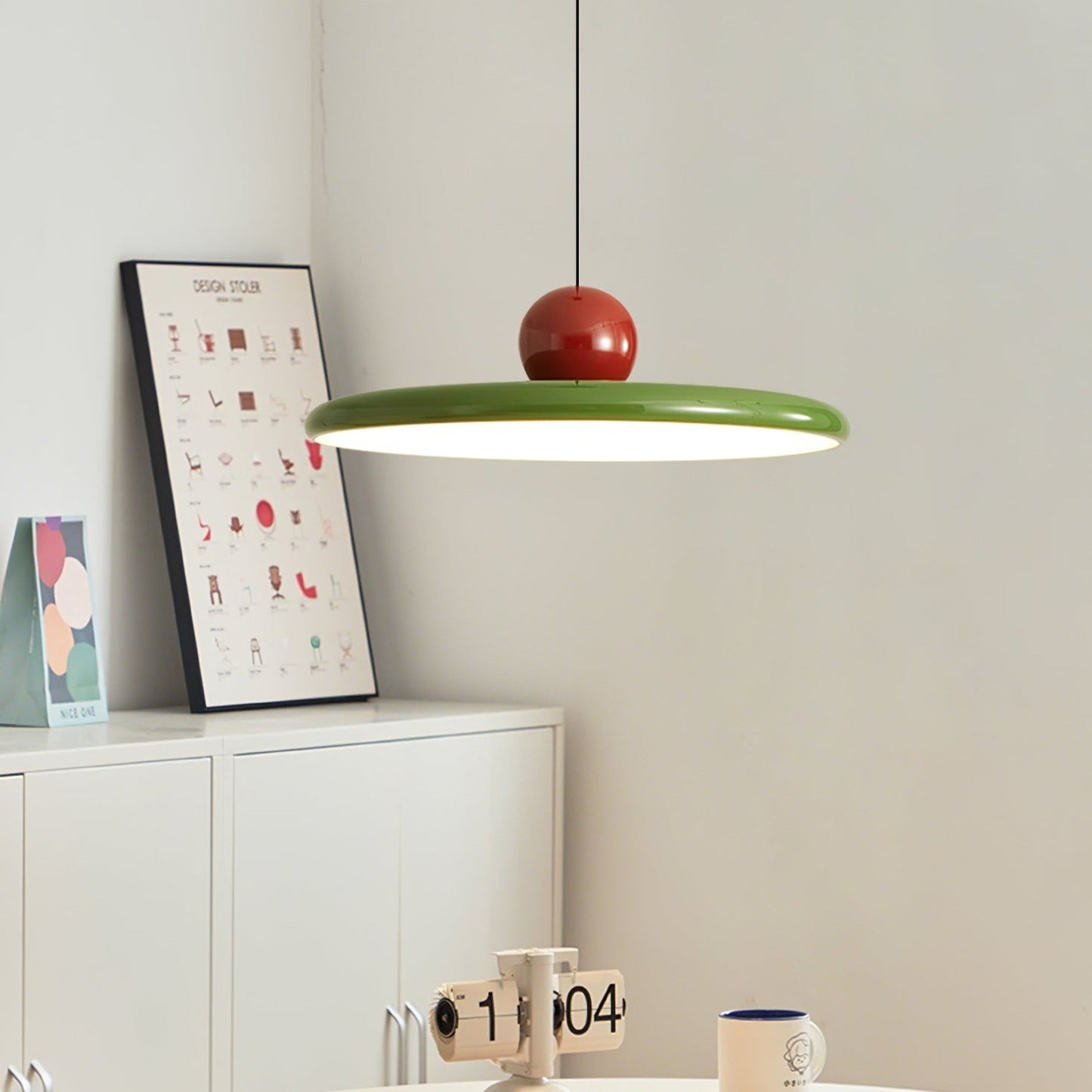 Evalance | Hängelampe Rot 30 cm Metall für Esstisch 2