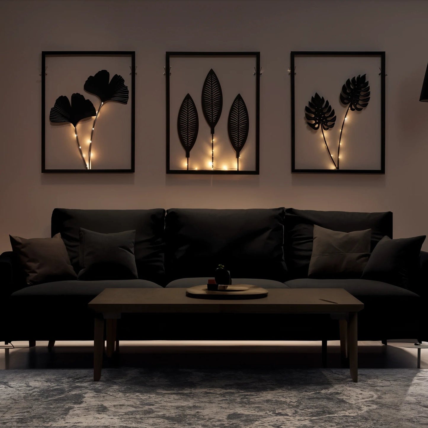 Lumenblattrahmen Set | Wanddekoration mit LED Beleuchtung 2