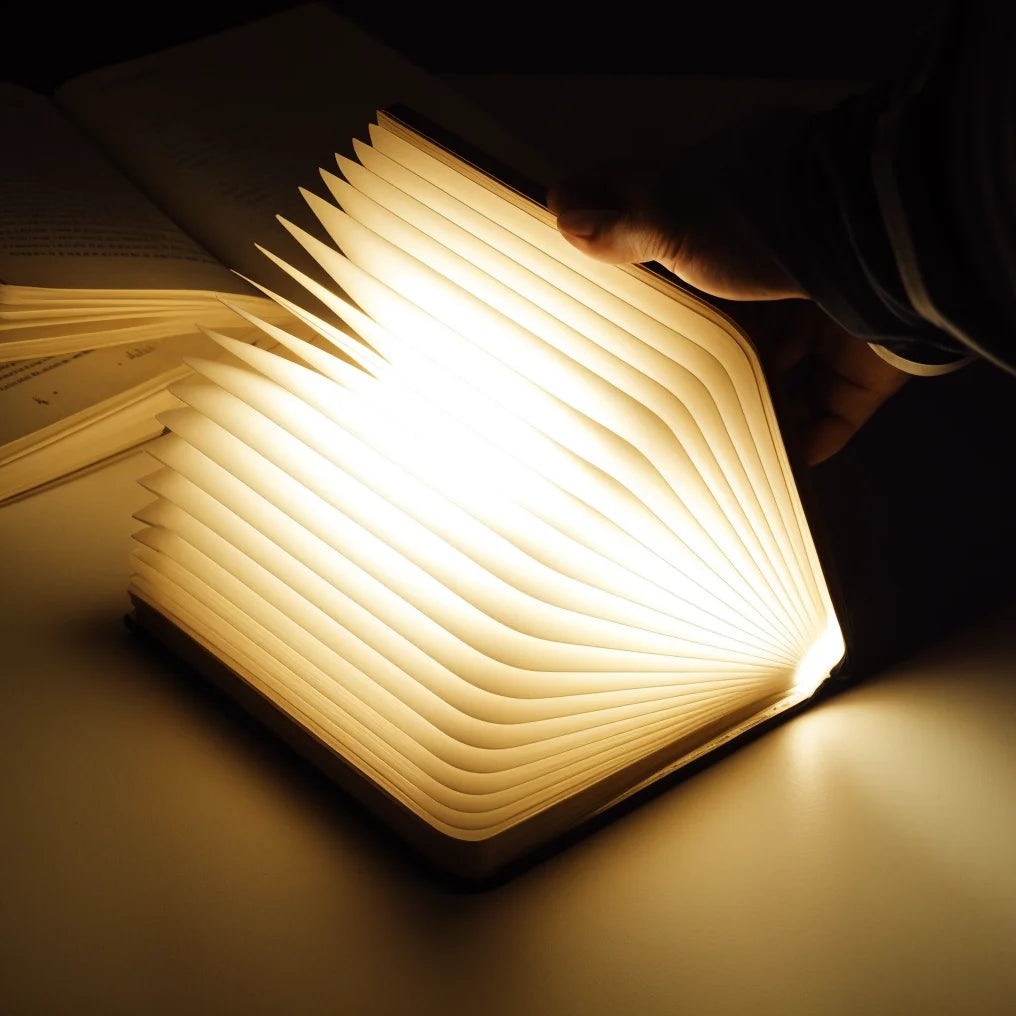 Luminobook | LED Buchlampe aus Holz mit USB-Ladefunktion 2