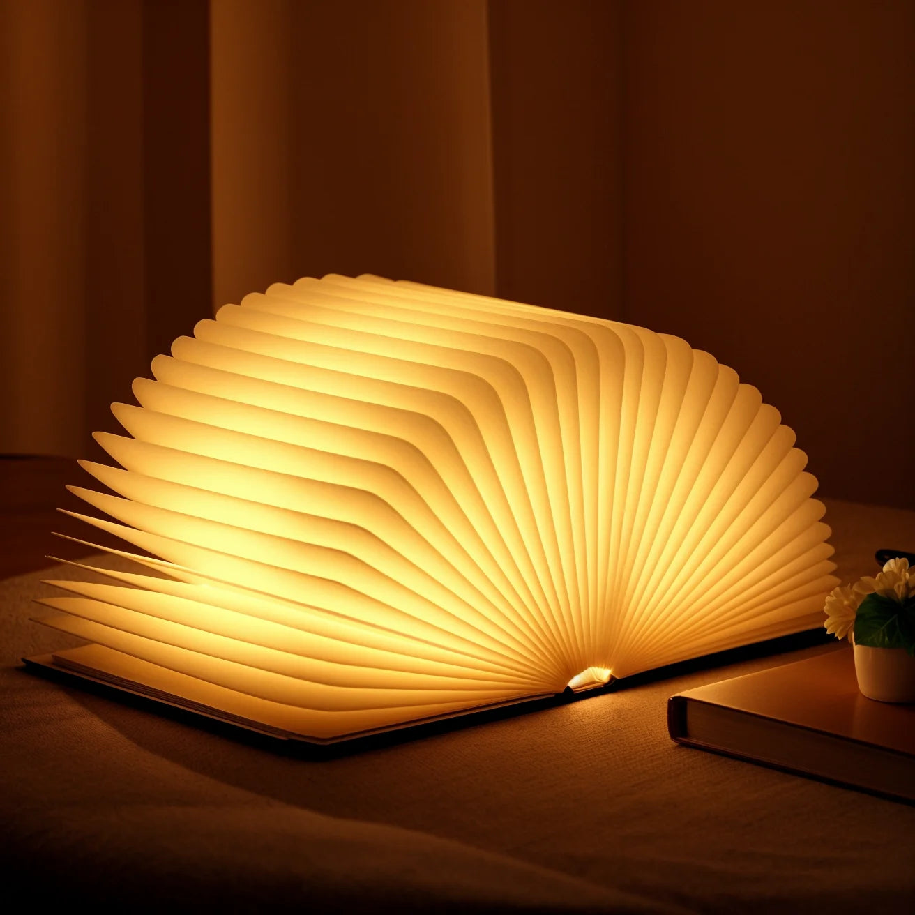 Luminobook | LED Buchlampe aus Holz mit USB-Ladefunktion 4