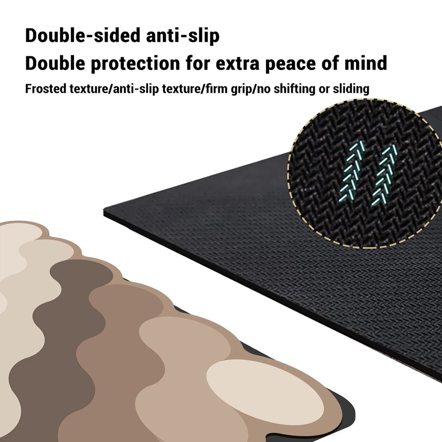Luxus Diatomit Badezimmermatte Beige | Rutschfeste Duschmatte 1