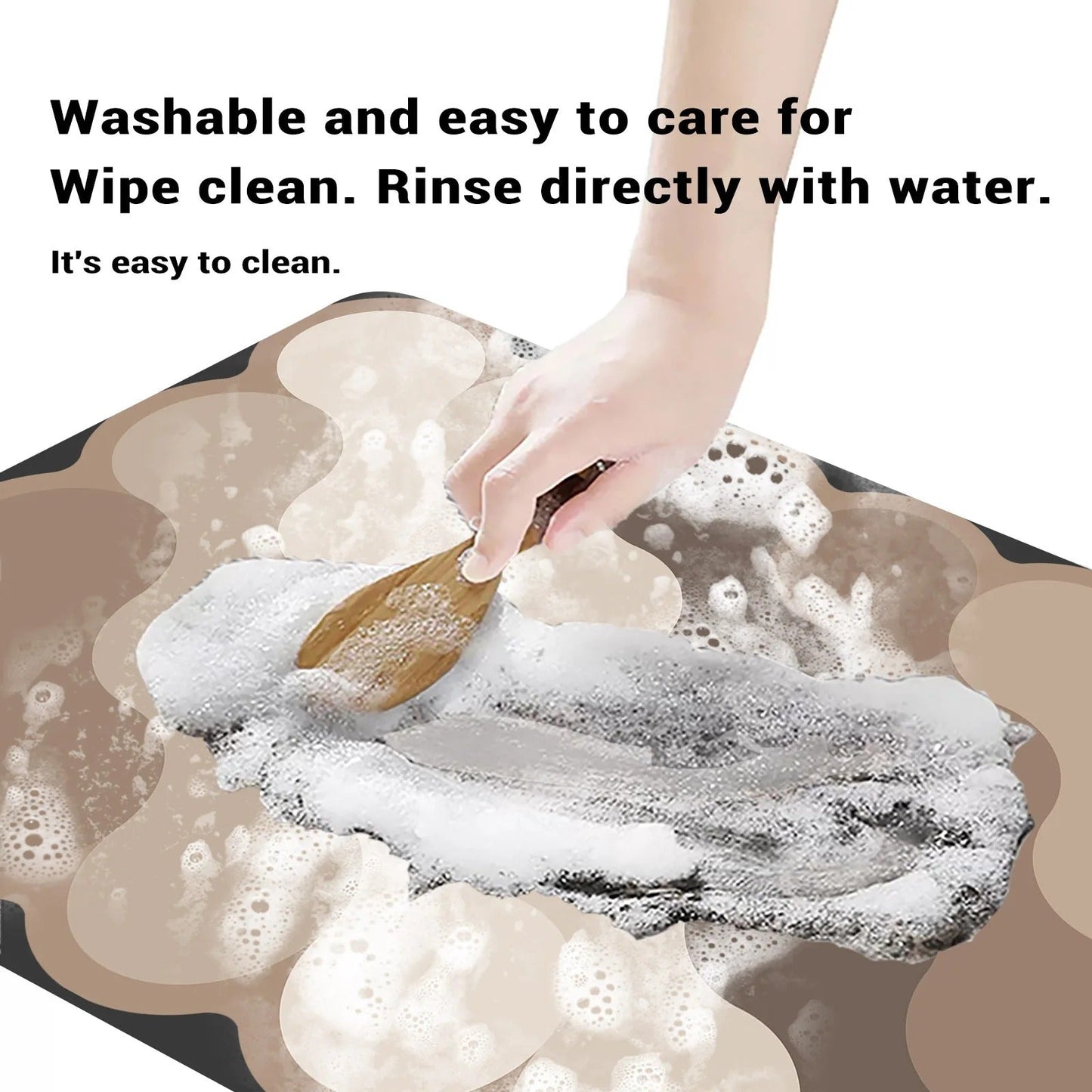 Luxus Diatomit Badezimmermatte Beige | Rutschfeste Duschmatte 2