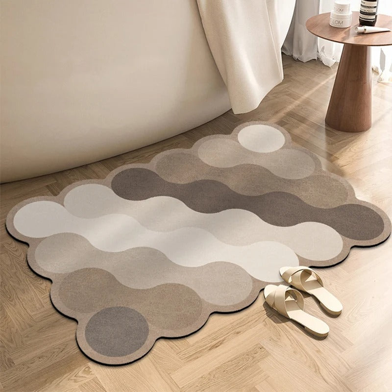 Luxus Diatomit Badezimmermatte Beige | Rutschfeste Duschmatte 5