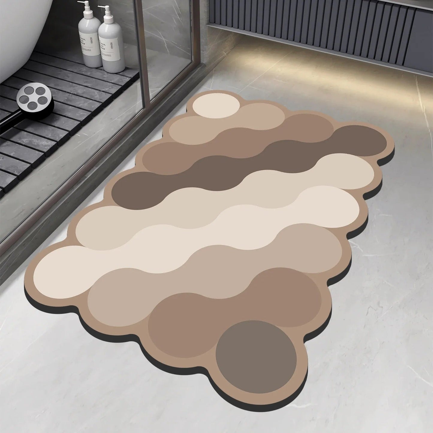 Luxus Diatomit Badezimmermatte Beige | Rutschfeste Duschmatte 6