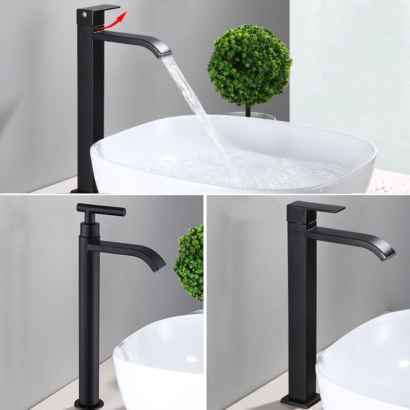 Mattschwarze Waschbeckenarmatur | Elegante Kaltwasserarmatur 3