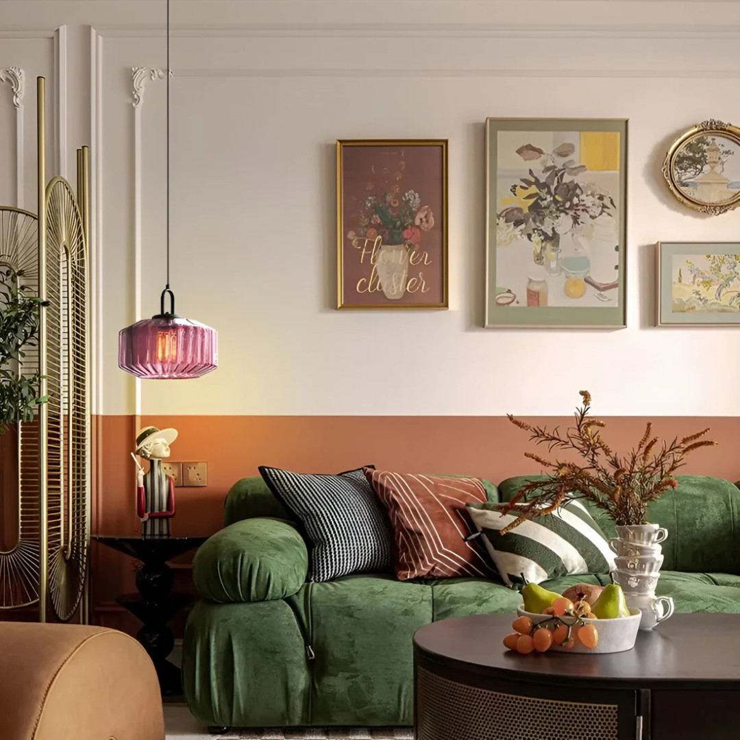 Mireta | Retro-Hängelampe aus farbigem Glas 3