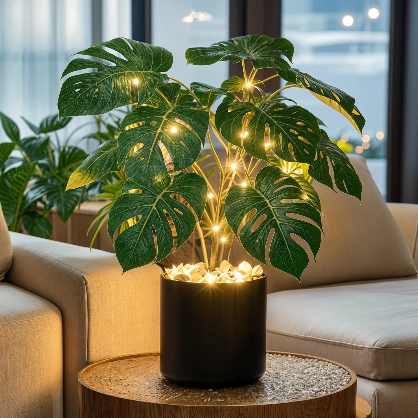 Monstera-Lampe | LED Tischleuchte mit Tropischem Flair 1