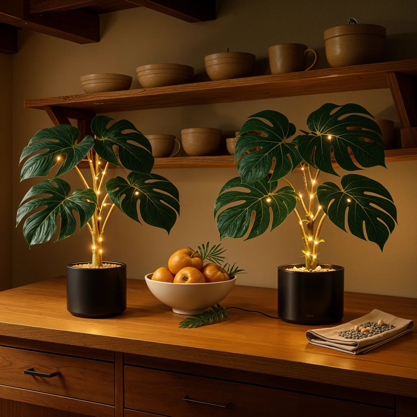 Monstera-Lampe | LED Tischleuchte mit Tropischem Flair 2