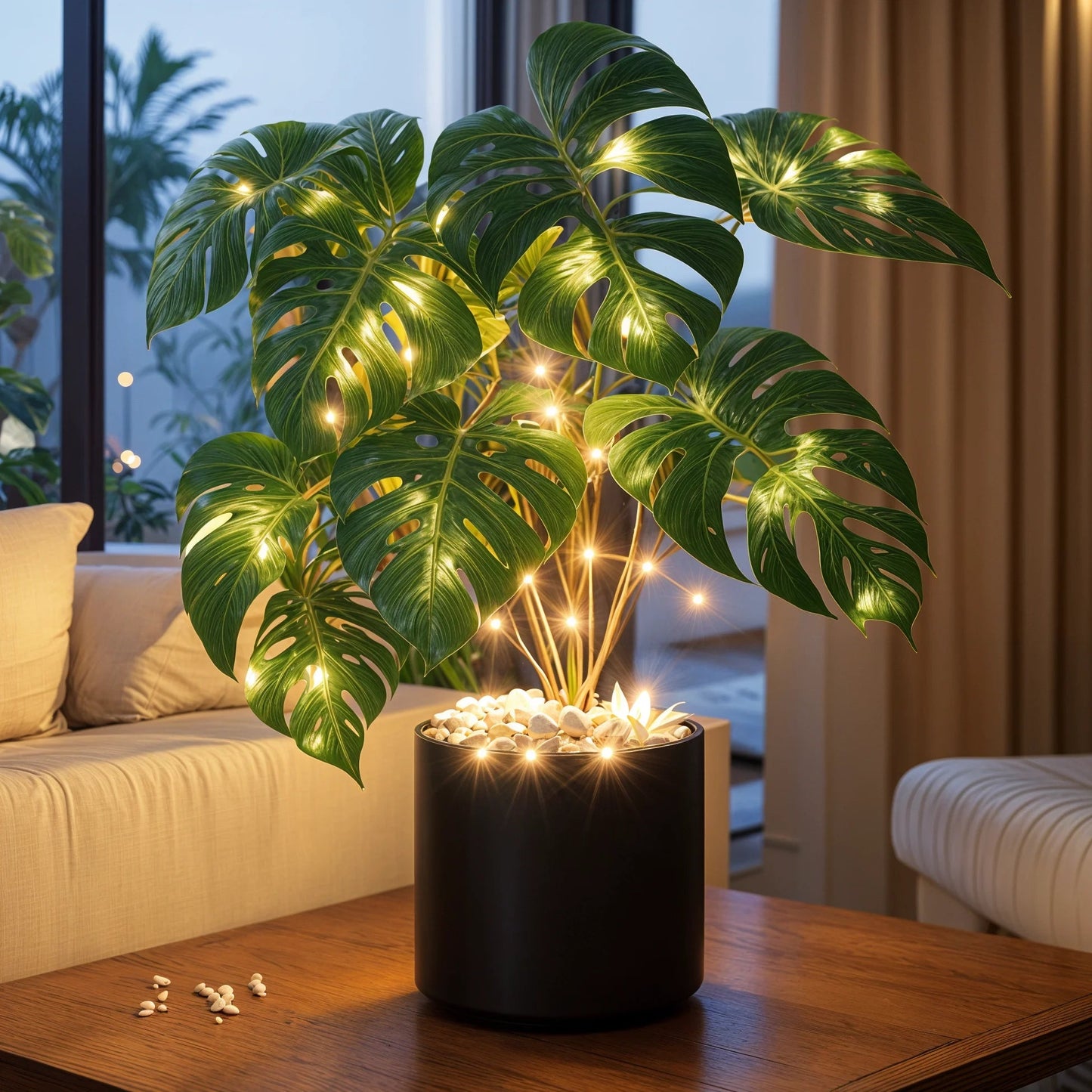 Monstera-Lampe | LED Tischleuchte mit Tropischem Flair 5