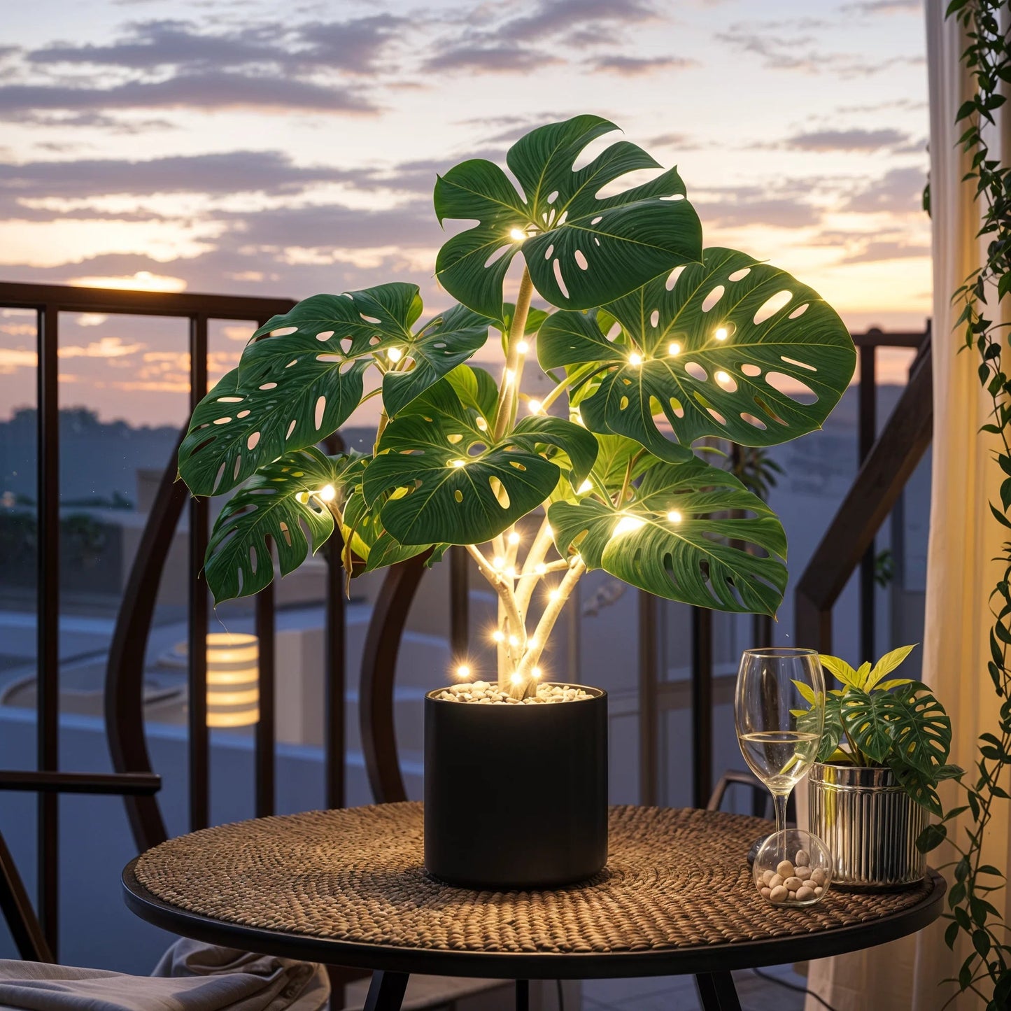 Monstera-Lampe | LED Tischleuchte mit Tropischem Flair 7