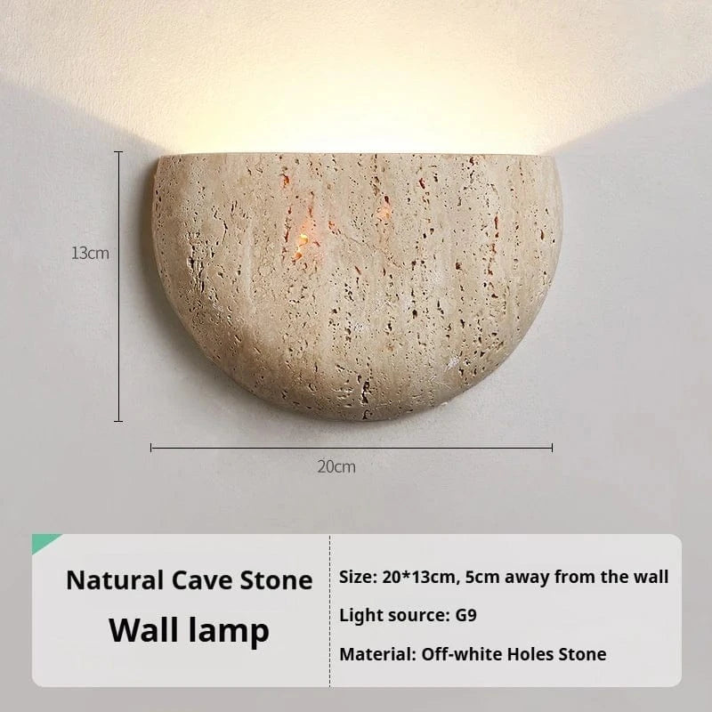 Naturstein LED Wandleuchte Halbkreis | Wandleuchte Innen 0