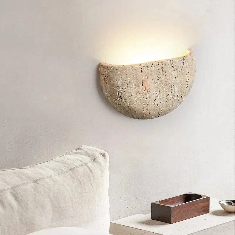 Naturstein LED Wandleuchte Halbkreis | Wandleuchte Innen 3
