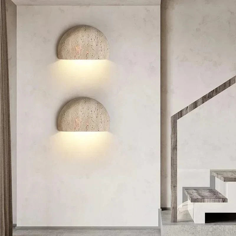 Naturstein LED Wandleuchte Halbkreis | Wandleuchte Innen 5