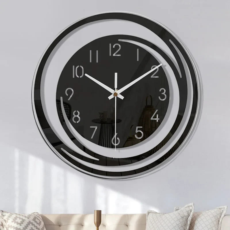 NoirTime | Moderne Schwarz Acryl Wanduhr 0