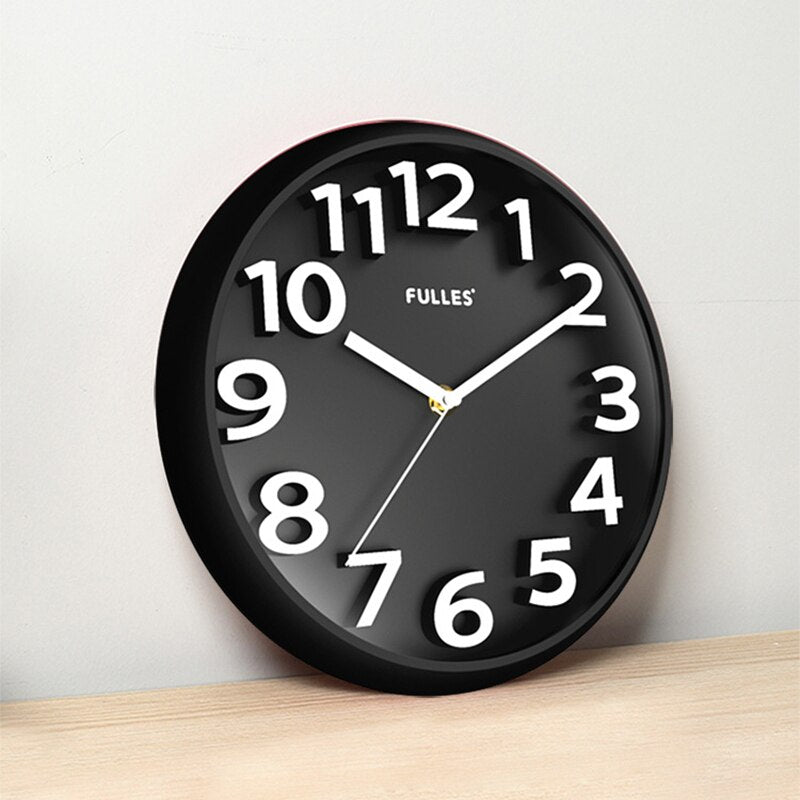NumClock | Wanduhr Modern Schwarz 30 cm Kunststoff 0