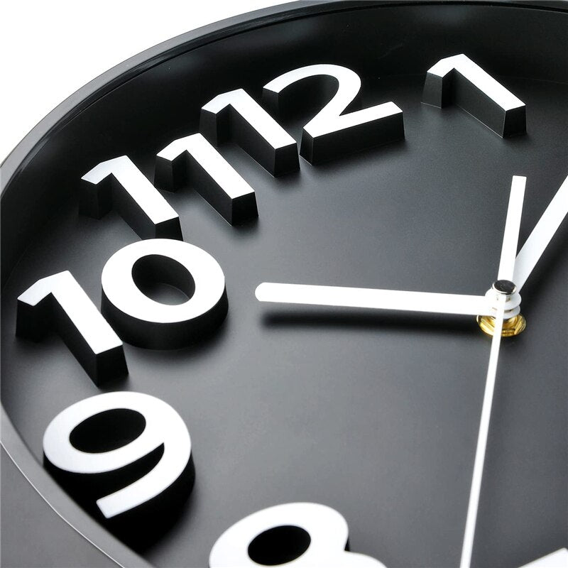 NumClock | Wanduhr Modern Schwarz 30 cm Kunststoff 1