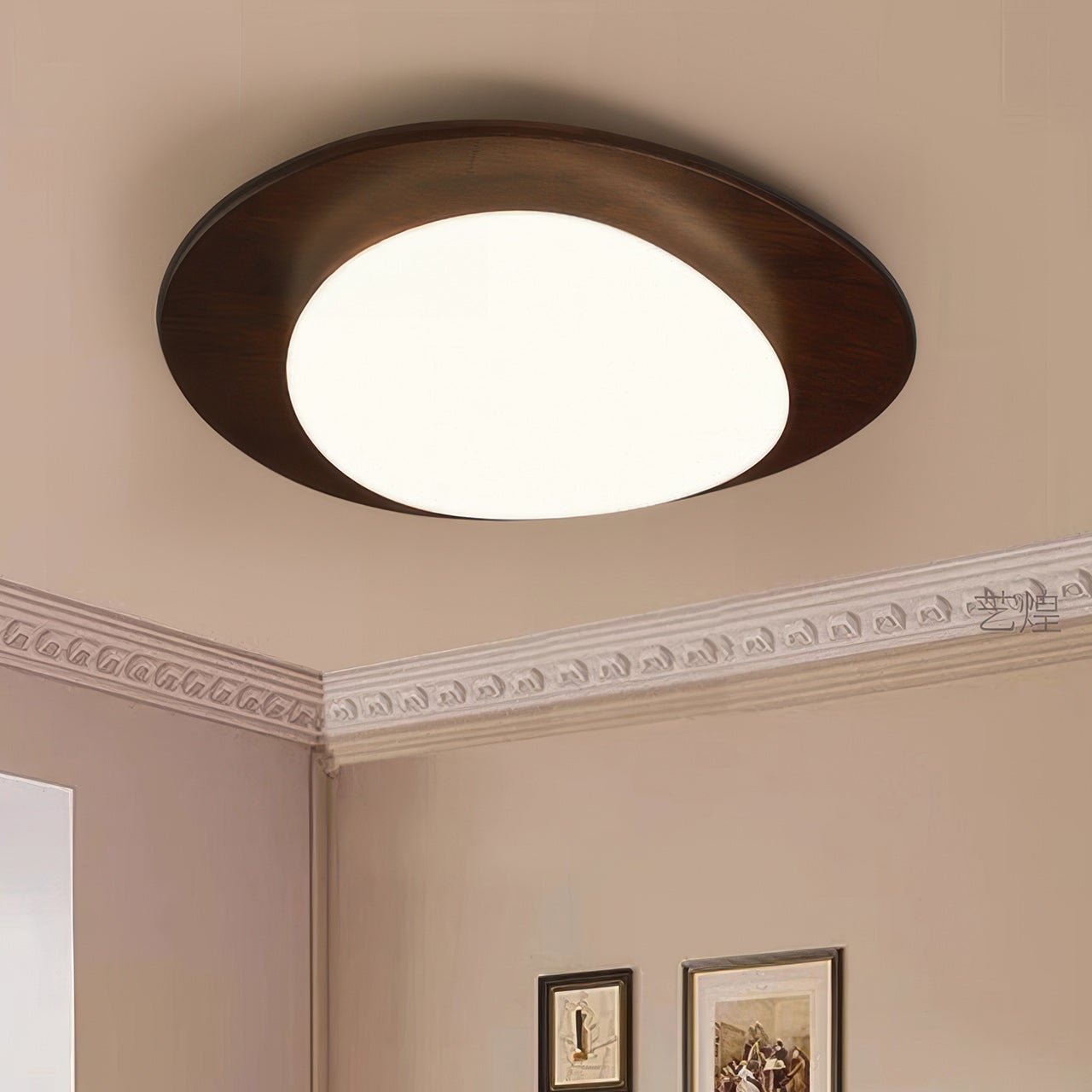 Variant image for Skandinavische Deckenleuchte mit Holzmaserung und LED – Minimalistische Deckenlampe für Wohnzimmer und moderne Räume-1
