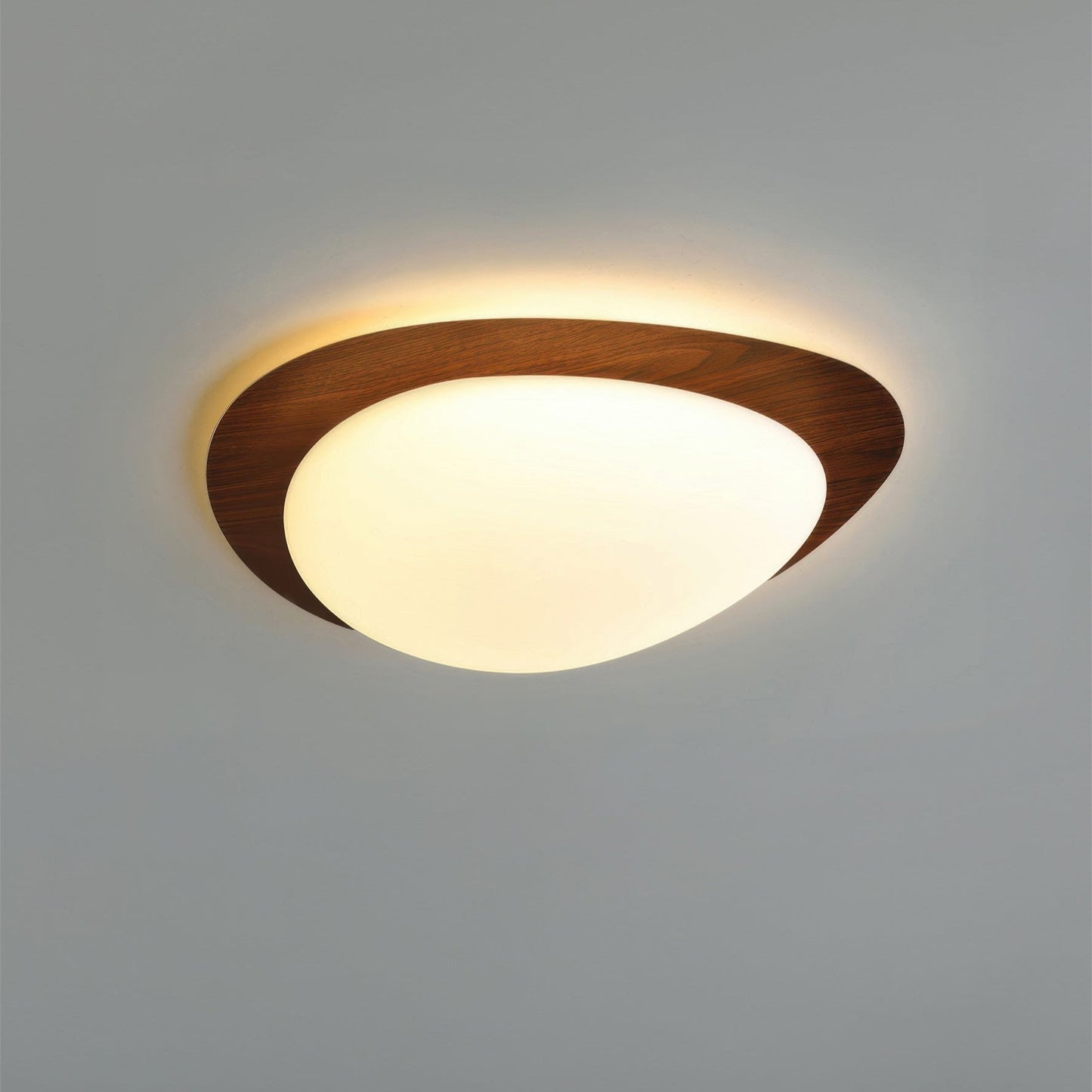 Skandinavische Deckenleuchte mit Holzmaserung und LED – Minimalistische Deckenlampe für Wohnzimmer und moderne Räume-2
