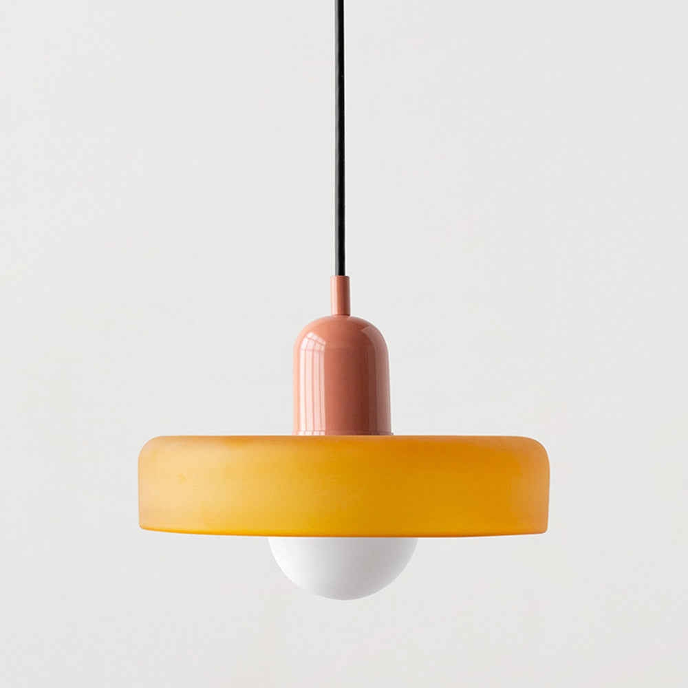 Variant image for Bauhaus Pendelleuchte aus Farbglas – Moderne Hängelampe für Esszimmer | D25/D35 cm, Verstellbare Höhe, Kunstvolles Design-27