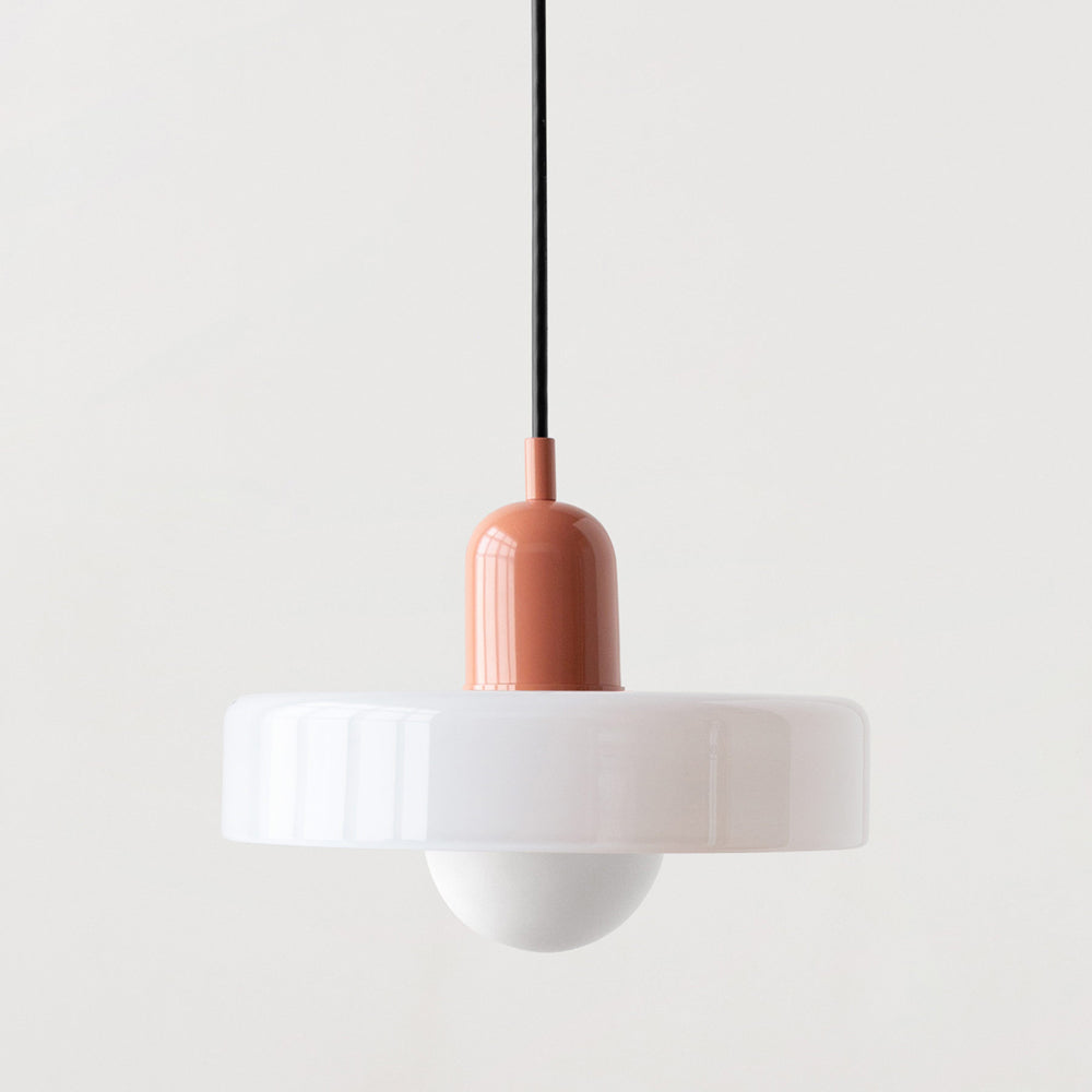 Variant image for Bauhaus Pendelleuchte aus Farbglas – Moderne Hängelampe für Esszimmer | D25/D35 cm, Verstellbare Höhe, Kunstvolles Design-3