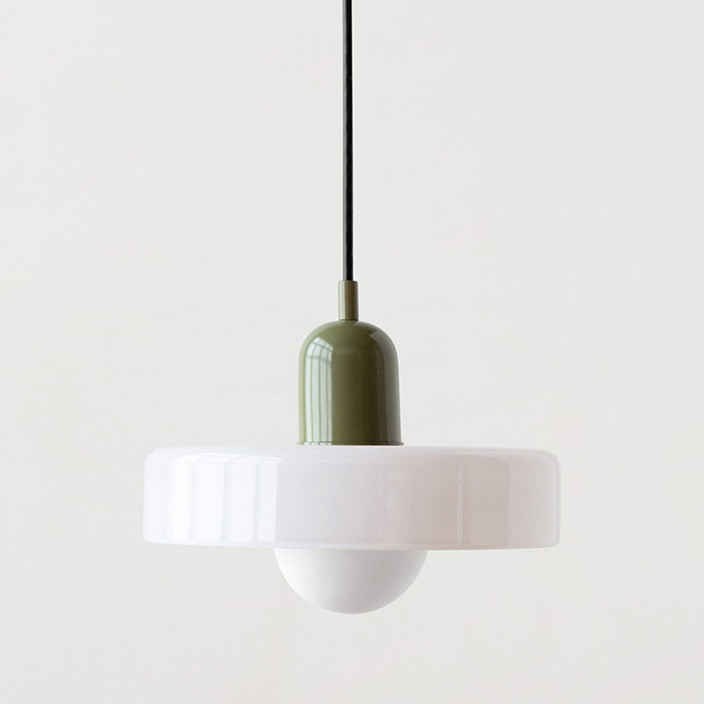 Variant image for Bauhaus Pendelleuchte aus Farbglas – Moderne Hängelampe für Esszimmer | D25/D35 cm, Verstellbare Höhe, Kunstvolles Design-7