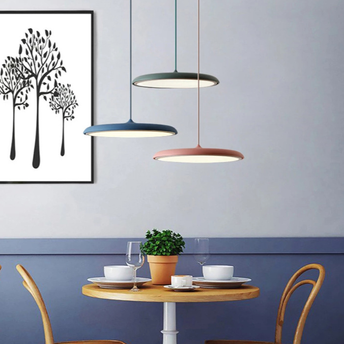 Skandinavische Pendelleuchte mit LED und Minimalistischem Design | Hängelampe für Esszimmer und Wohnzimmer, Verschiedene Farben erhältlich-3