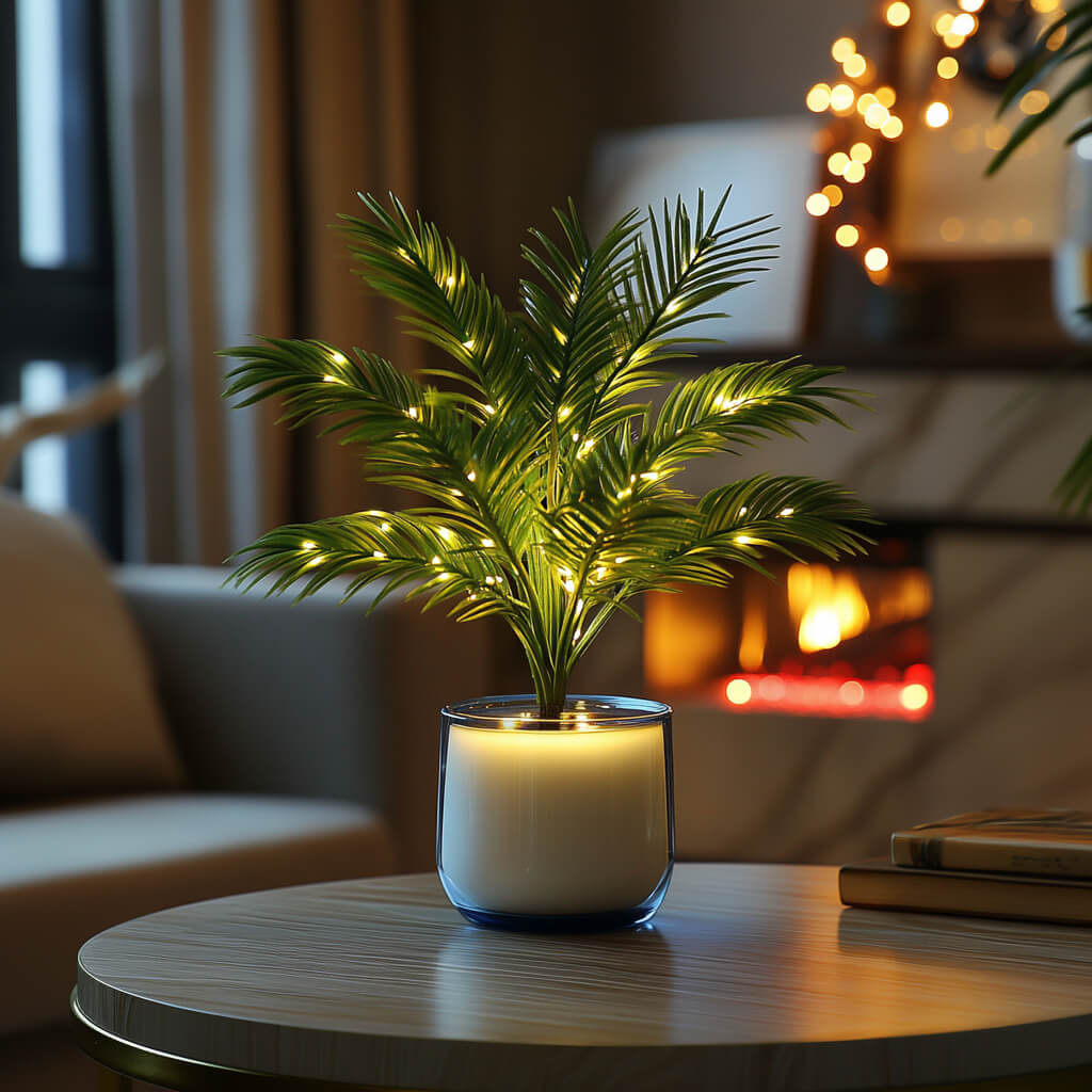 Palm Paradise | Tischlampe mit Palmblättern 3