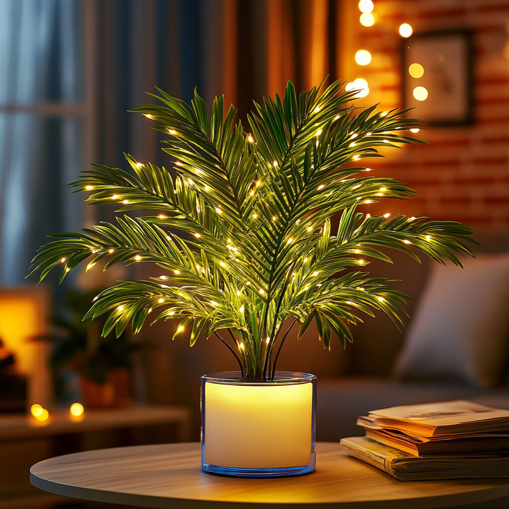 Palm Paradise | Tischlampe mit Palmblättern 6