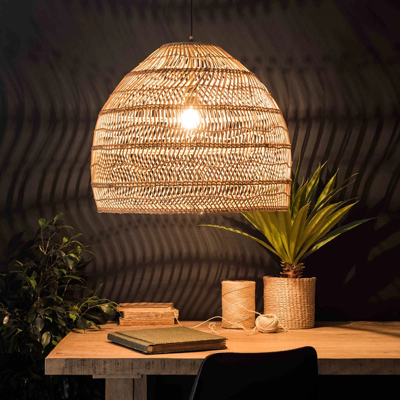 Rattan Hängeleuchte Schwarz | Stilvolle Pendelleuchte 1