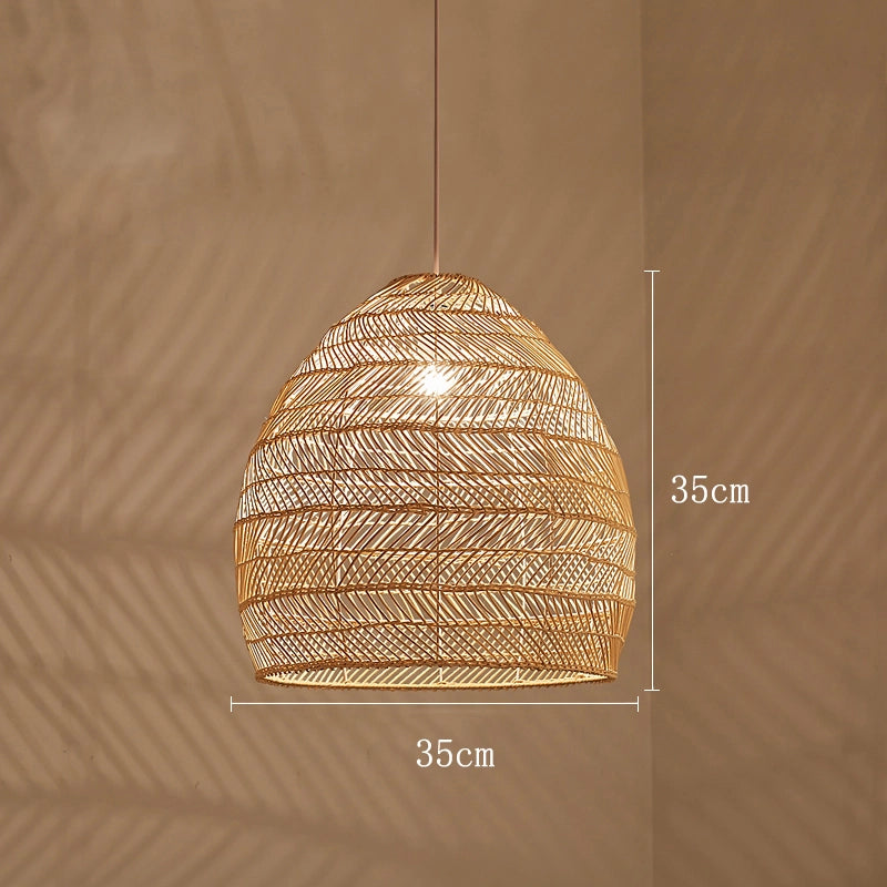 Rattan Hängeleuchte Schwarz | Stilvolle Pendelleuchte 5