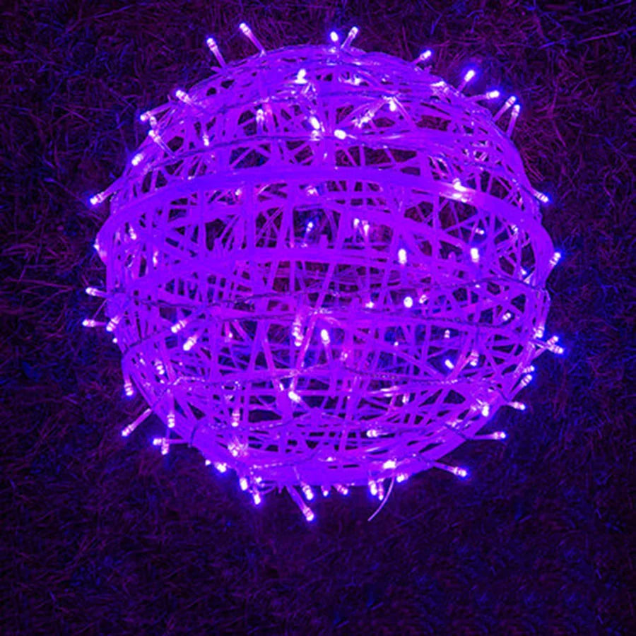 Rattanball Lichterkette | LED Außenbeleuchtung Warmweiß 11
