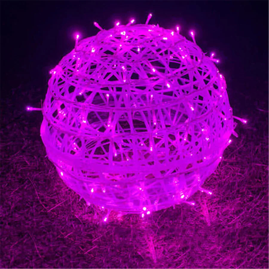 Rattanball Lichterkette | LED Außenbeleuchtung Warmweiß 12