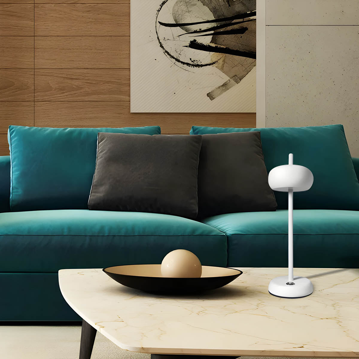 RINE Akku Tischleuchte – Kabellose LED Tischlampe mit Einstellbarer Helligkeit für Modernes Wohndesign-5