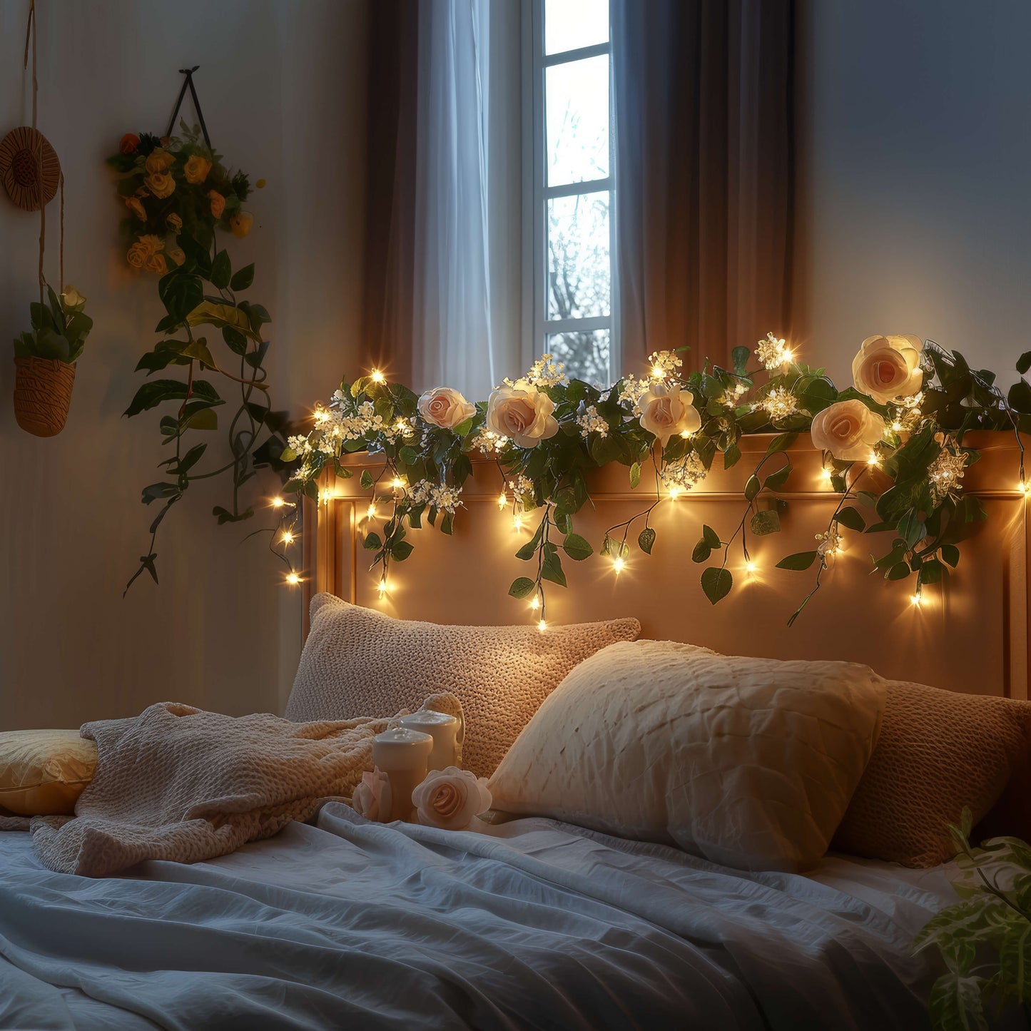 Roséblütenkranz | LED Lichterkette mit 10 Rosen 3