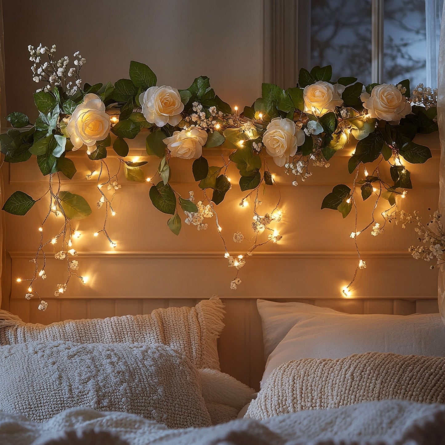 Roséblütenkranz | LED Lichterkette mit 10 Rosen 4