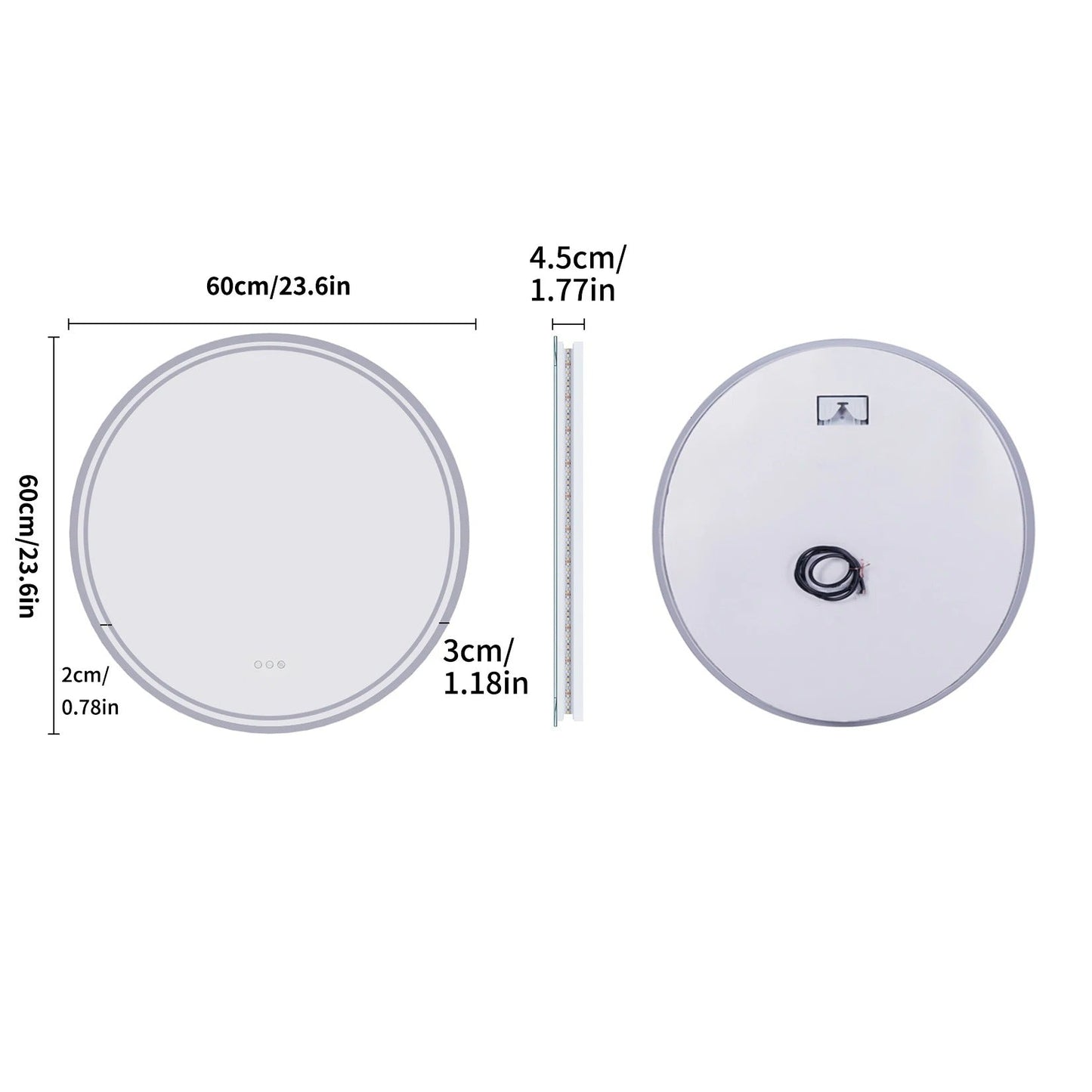 Runder LED Spiegel mit Beleuchtung | Badezimmer Spiegel 60cm 8