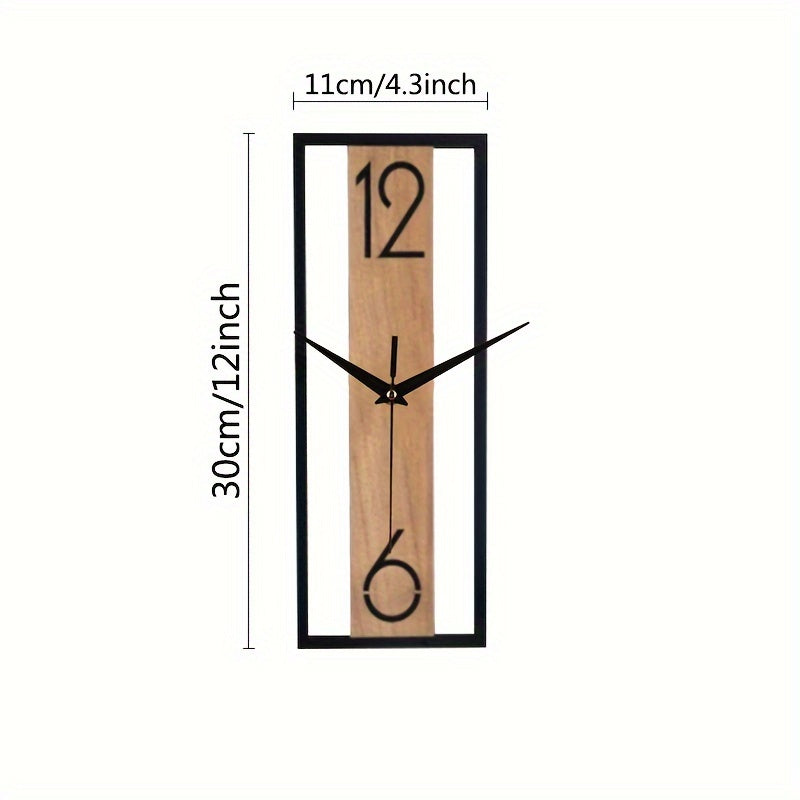 RusticPulse | Wanduhr Holzoptik 30 cm MDF Rechteckig 0