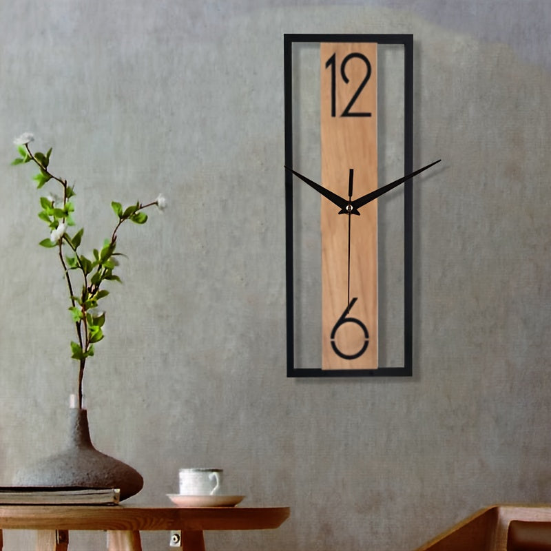 RusticPulse | Wanduhr Holzoptik 30 cm MDF Rechteckig 1