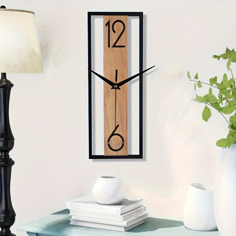 RusticPulse | Wanduhr Holzoptik 30 cm MDF Rechteckig 2