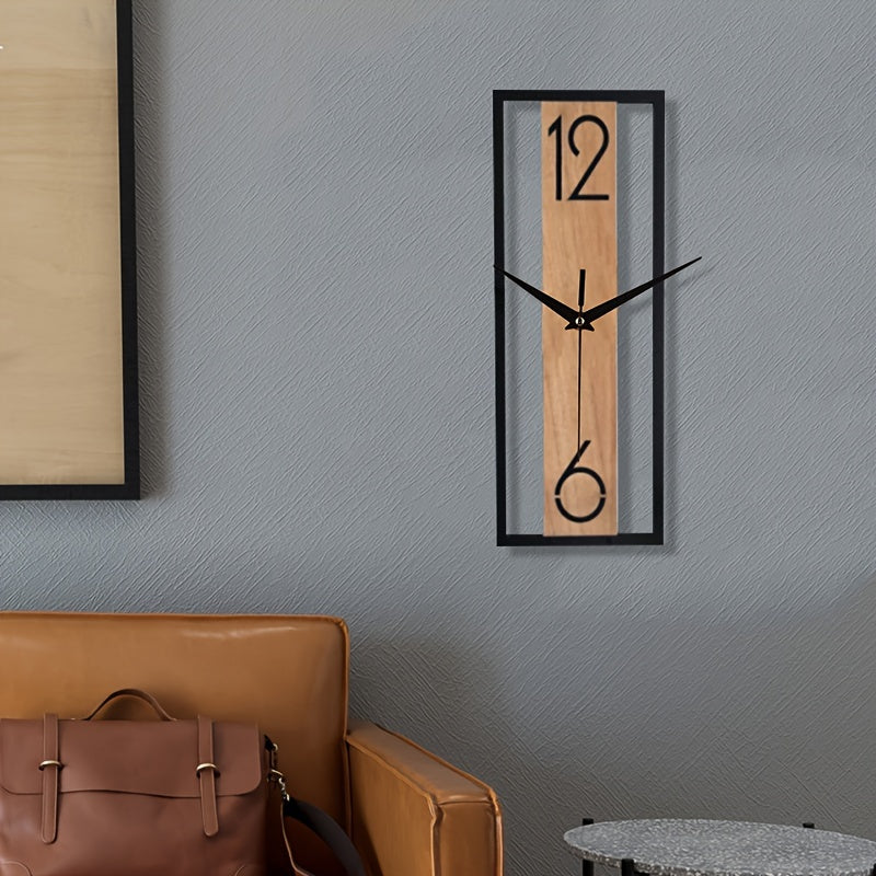 RusticPulse | Wanduhr Holzoptik 30 cm MDF Rechteckig 3