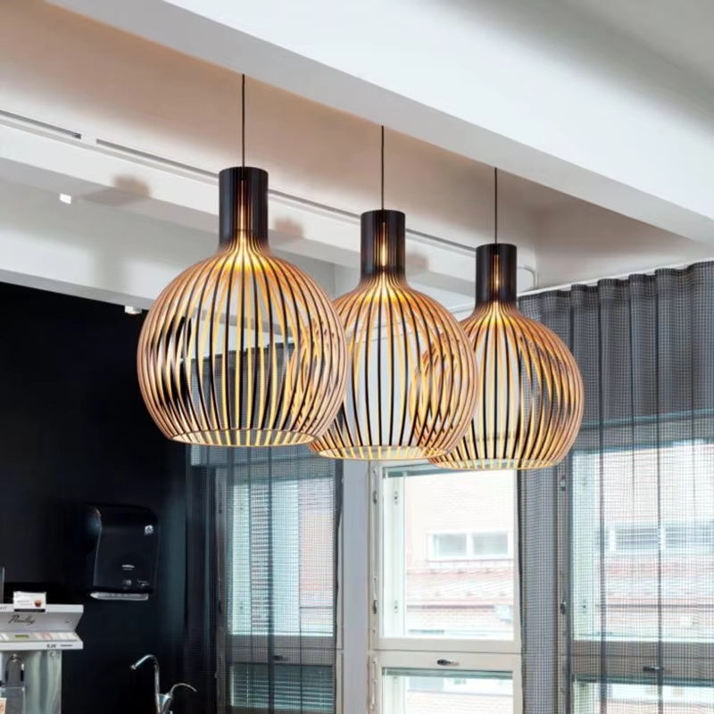 Natura Orb Bambus Pendelleuchte – Handgefertigte Hängelampe im Naturdesign für Wohnzimmer & Esszimmer