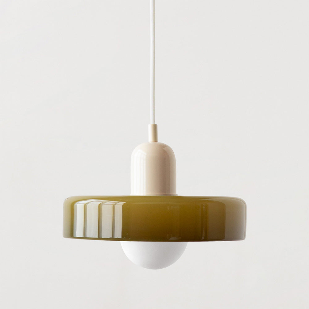 Variant image for Bauhaus Pendelleuchte aus Farbglas – Moderne Hängelampe für Esszimmer | D25/D35 cm, Verstellbare Höhe, Kunstvolles Design-45