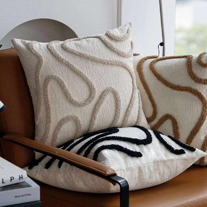 Sabella | Boho Chenille Dekorationskissen 45x45 cm 1