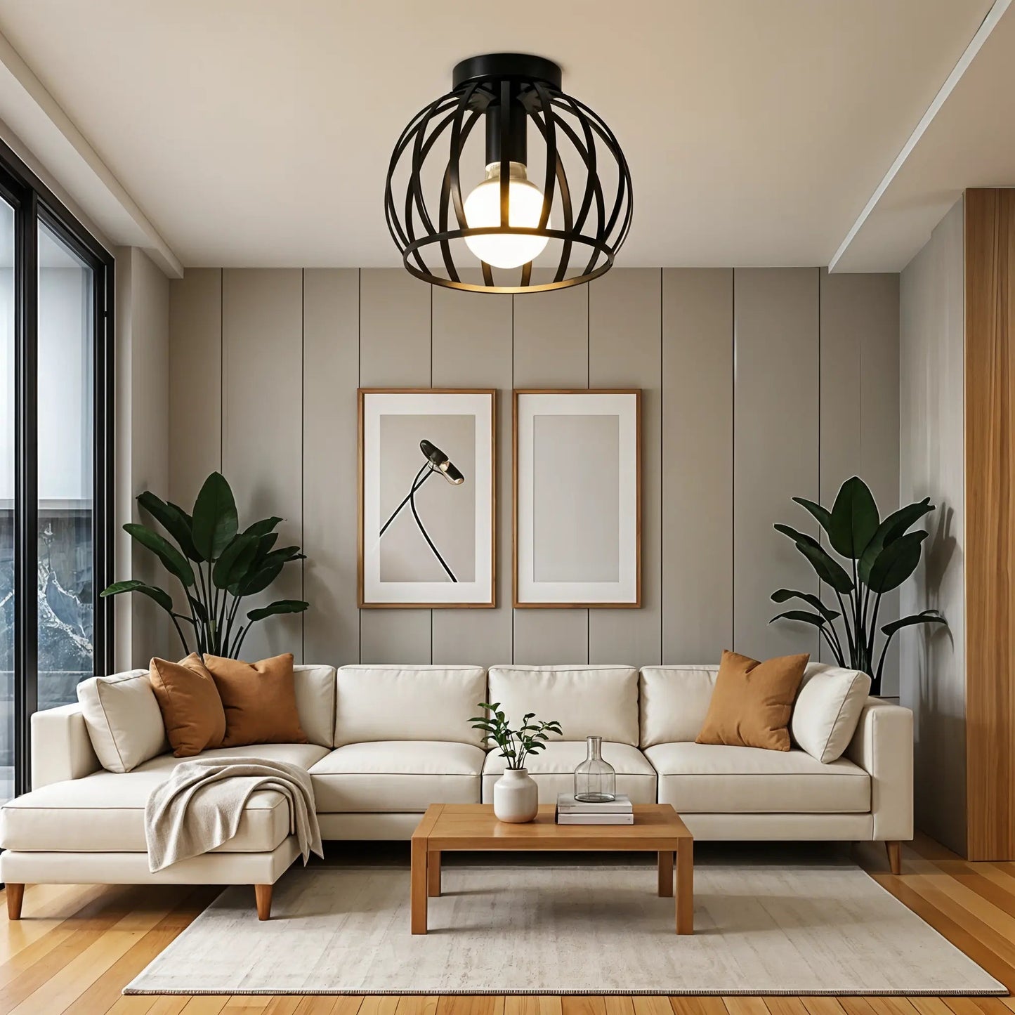 Schwarze Deckenlampe Ø19cm | Industrielle Deckenleuchte 2