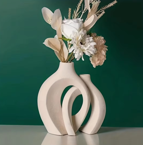 Boho Keramikvase – Handgemachte Deko-Vase