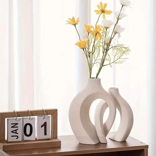 Boho Keramikvase – Handgemachte Deko-Vase